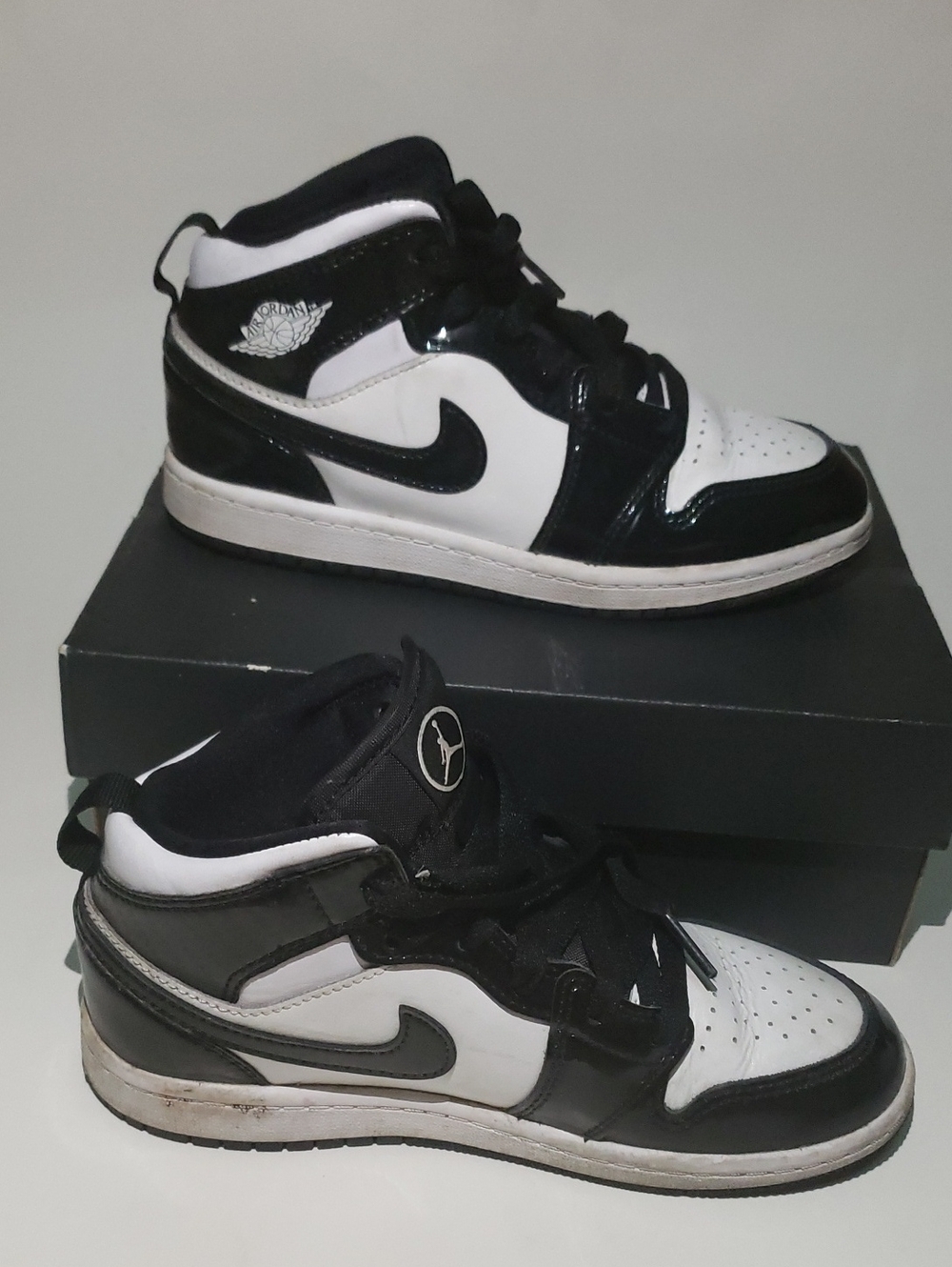 Air Jordan 1 Mid SE ASW All Star Weekend Black White Patent Youth 2Y DD2194-001
